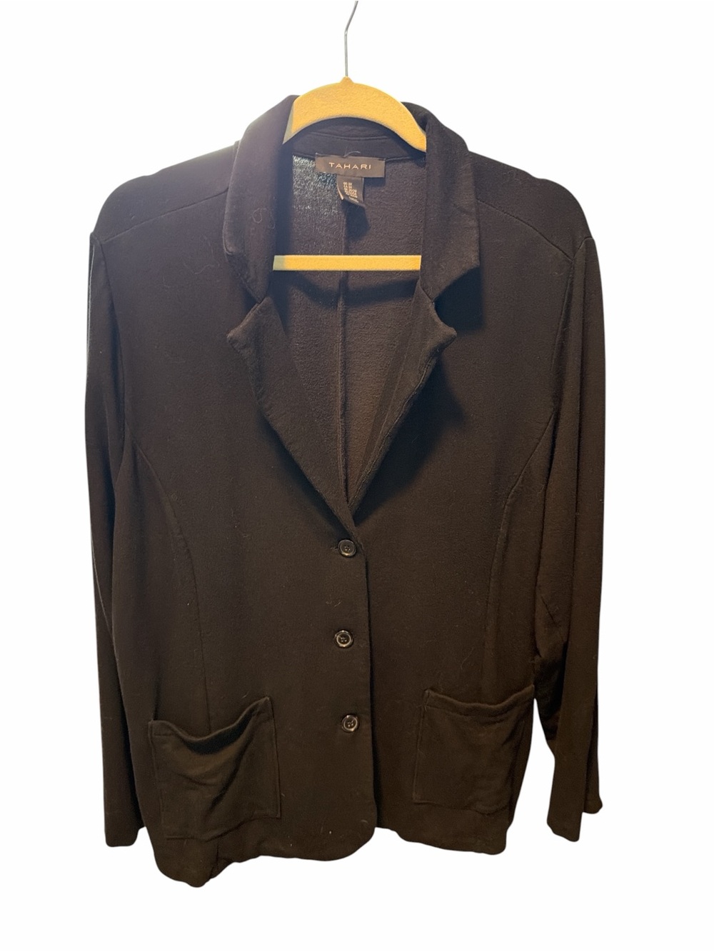 Tahari Black Knit Button-Front Blazer Jacket Plus Size 3X